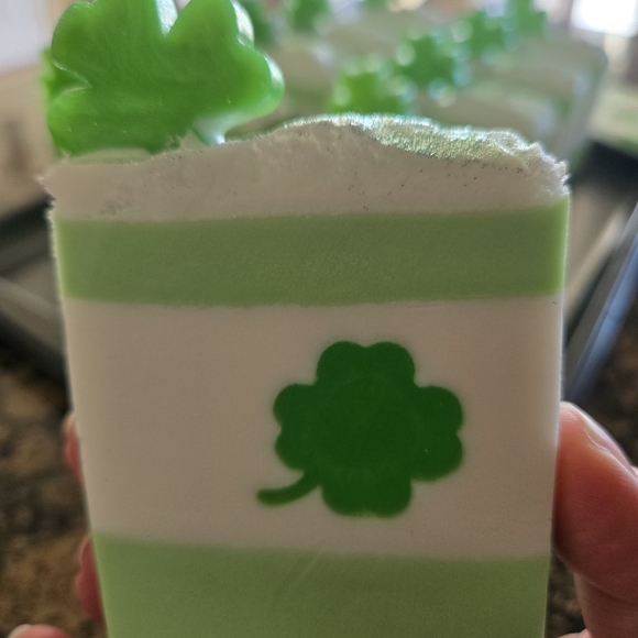 Green and White Shamrock Soap - Picture 5 of 6